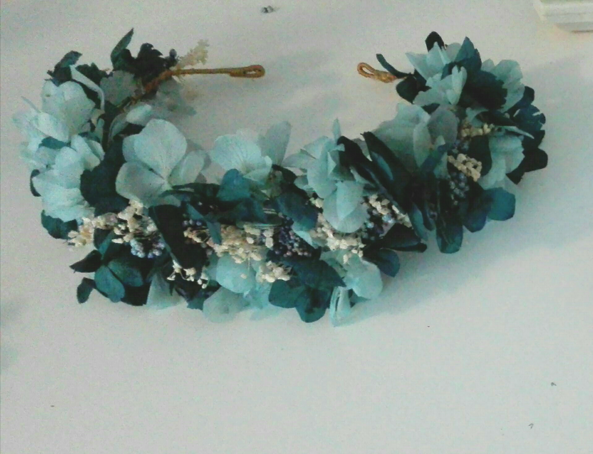 corona de flores arras niños boda azules paniculata cantuc tocados a medida